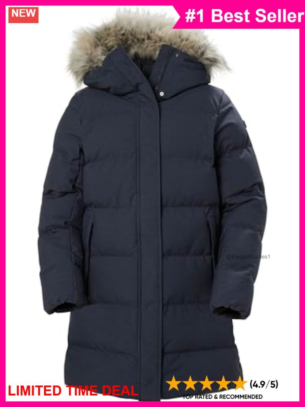 Helly Hansen Womens Blossom Puffy Parka Jacket Waterproof Warm Winter